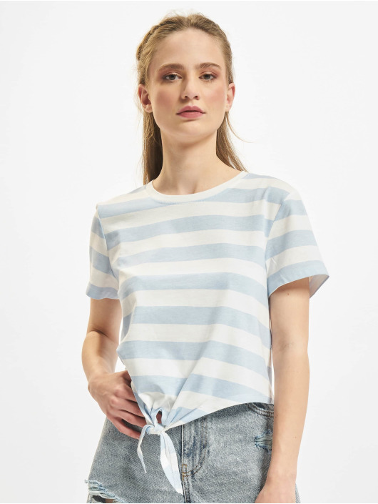 Only t-shirt May Cropped Knot Str blauw