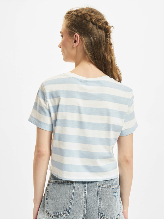 Only T-shirt May Cropped Knot Str blå