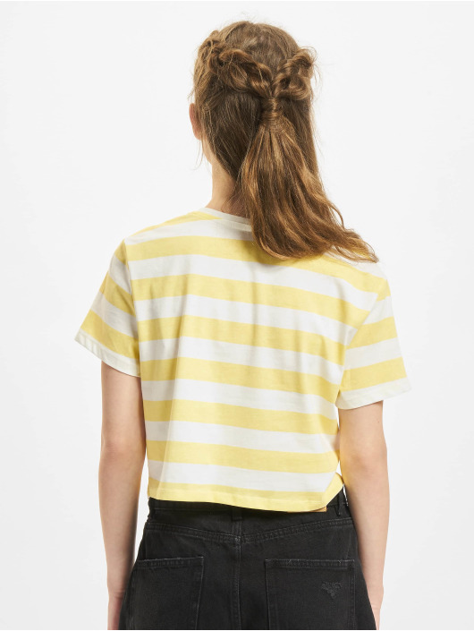Only T-Shirt May Cropped Knot Stripe gelb