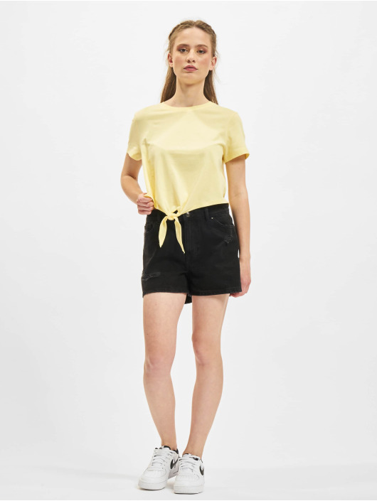 Only T-Shirt May Cropped Knot gelb