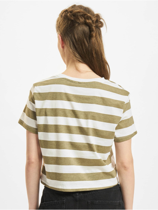Only T-Shirt May Cropped Knot Stripe green