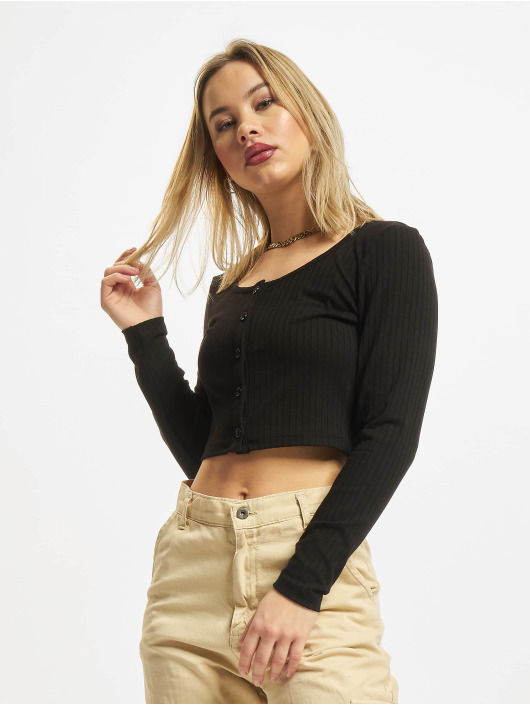 Only T-Shirt manches longues Kaya Cropped noir