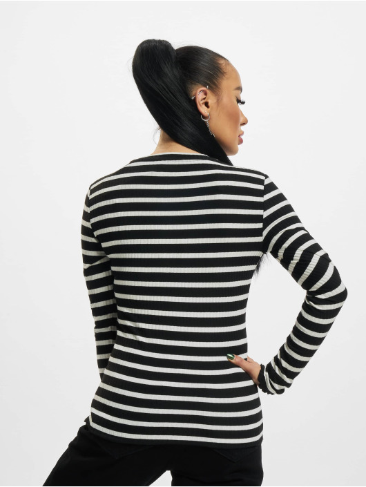 Only T-Shirt manches longues Emma L/S O-Neck Stripe noir