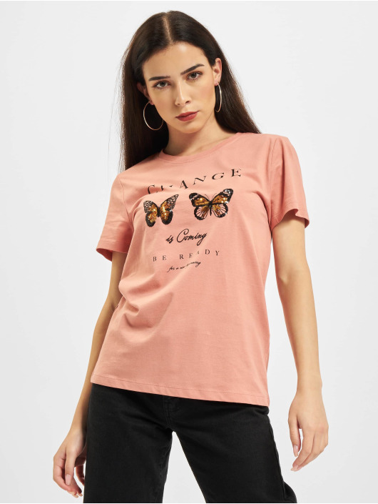 Only t-shirt Onlkita Life Butterfly Box JRS rose