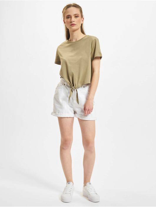 Only T-Shirt May Cropped Knot vert