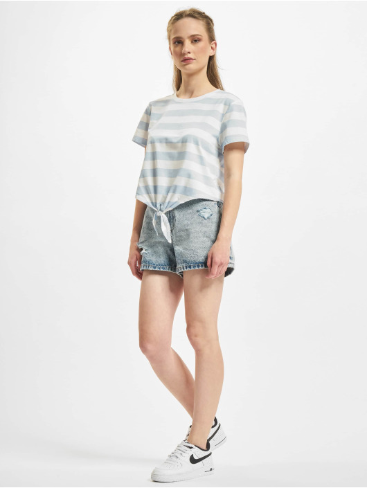 Only T-Shirty May Cropped Knot Str niebieski