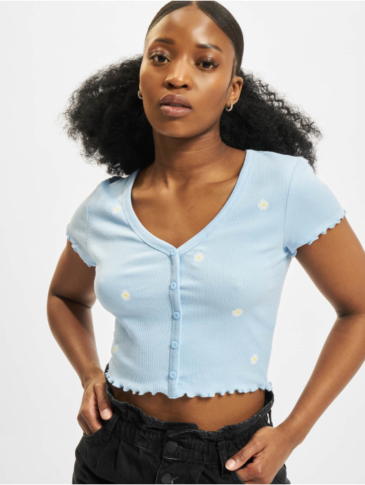 Only Top Daisy Button blau
