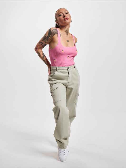 Only Top Lula Embroidered Knit pink