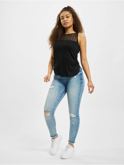 Only Tynne bukser onlBlush Life Mid Raw Ankle Dest REA213 blå