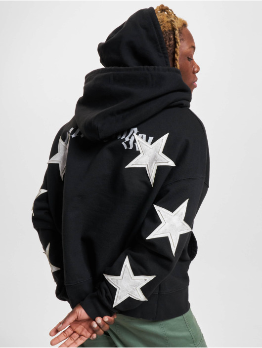 Palm Angels Hoodies Patched Stars Vint čern