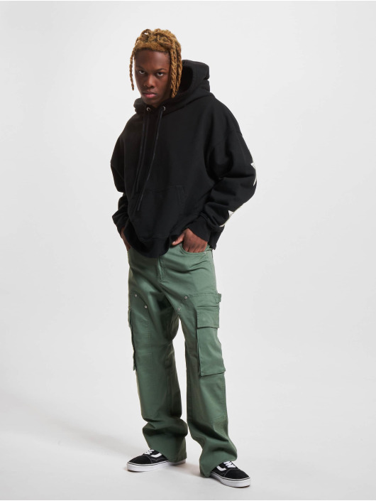 Palm Angels Hoodies Patched Stars Vint čern