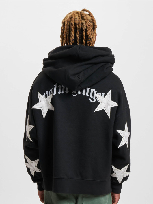 Palm Angels Hoody Patched Stars Vint zwart
