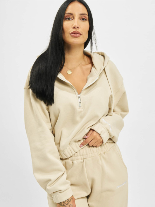 PEGADOR Hoody Nicki Oversized Cropped Zipper beige