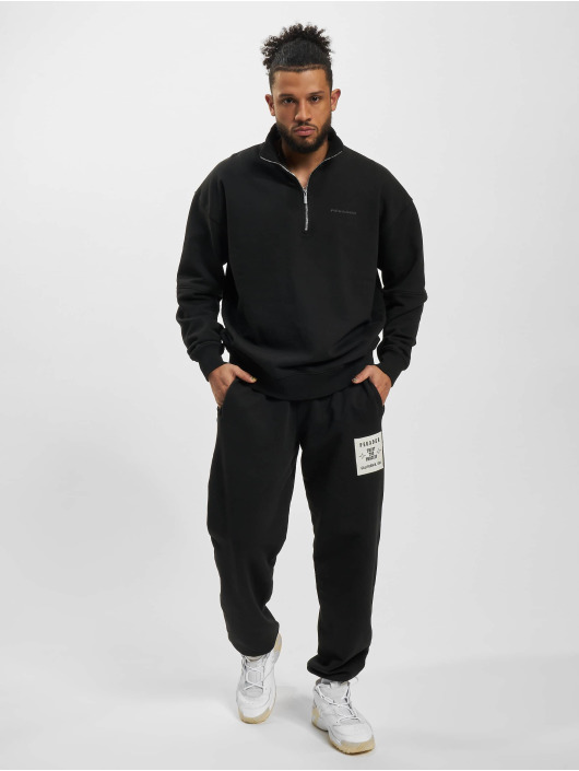 PEGADOR Pullover Logo Oversized Halfzip Vintage black