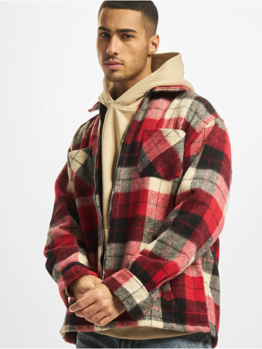 PEGADOR Shirt Bale Embroidery Heavy Flannel Zip red