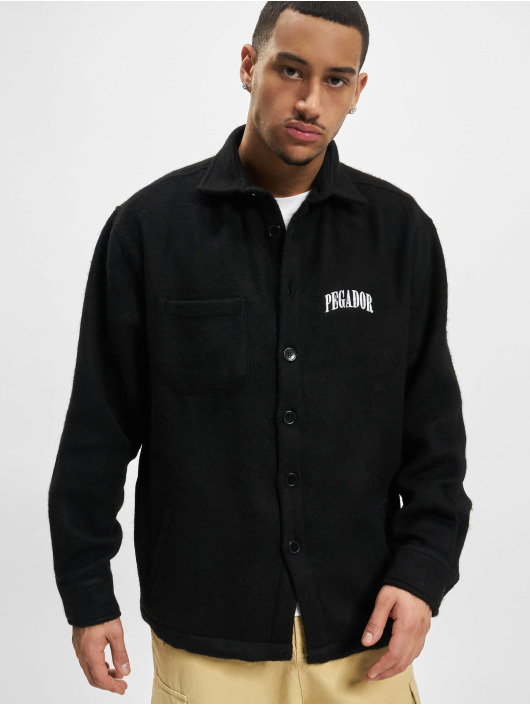 PEGADOR Skjorter Flato Logo Embroidery Heavy Flannel svart