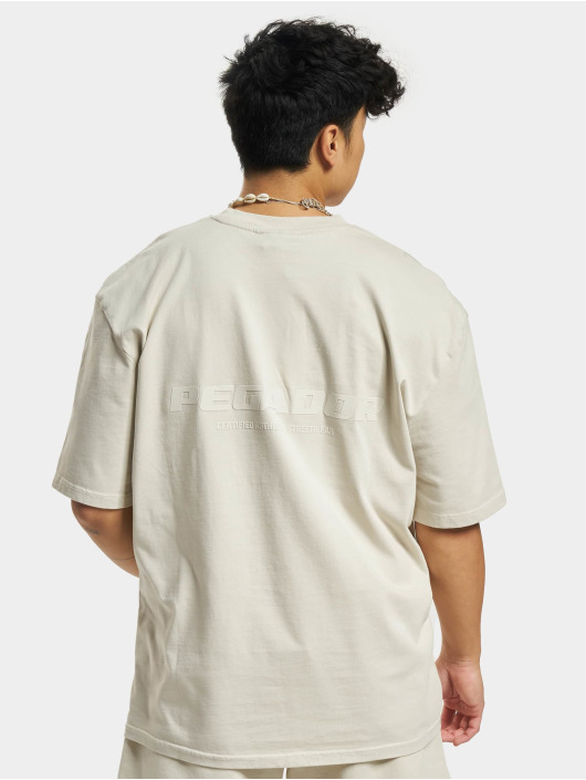 PEGADOR T-Shirt Colne Logo Oversized Vintage beige