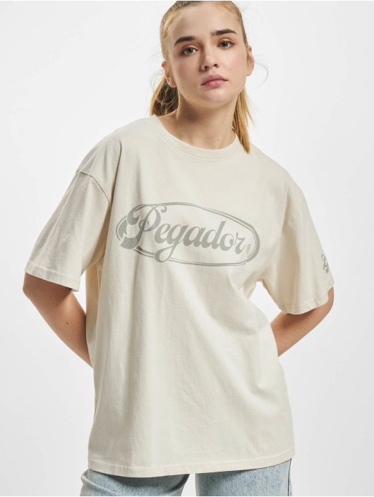 PEGADOR T-Shirty Omar Oversized bezowy