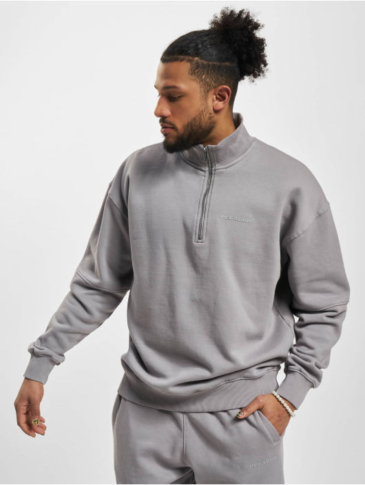 PEGADOR trui Logo Oversized Halfzip grijs