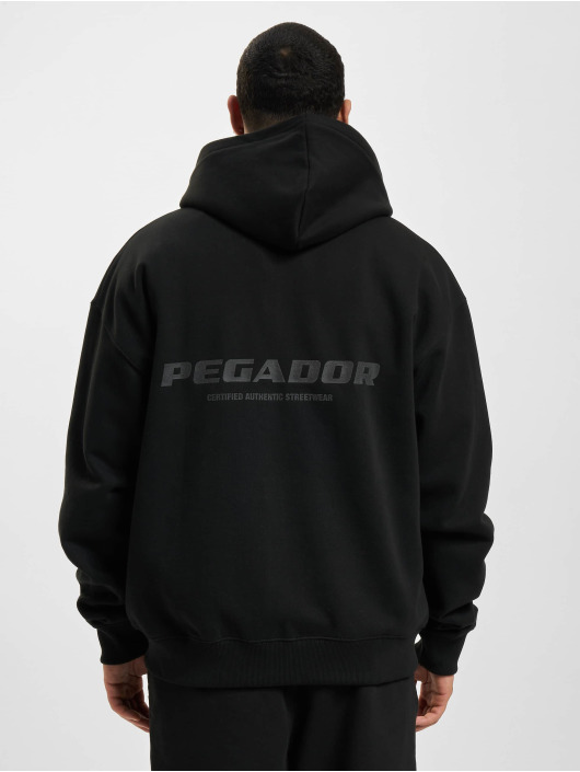 PEGADOR Zip Hoodie Colne Logo Oversized Vintage sort