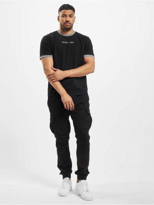 Project X Paris T-shirt Checked Sleeves nero