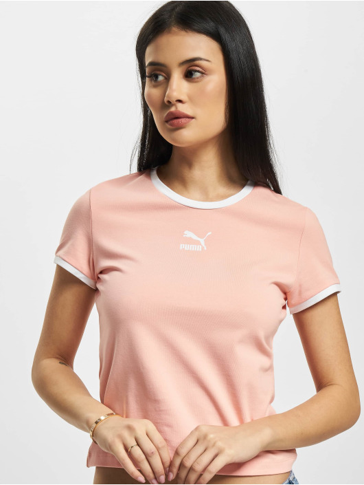 Puma T-shirt Classics Fitted rosa chiaro