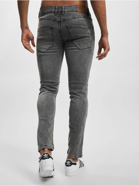 Redefined Rebel Skinny Jeans Stockholm Destroy šedá