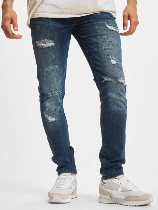 Redefined Rebel Herren Slim Fit Jeans RRStockholm Destroy Slim Fit in blau