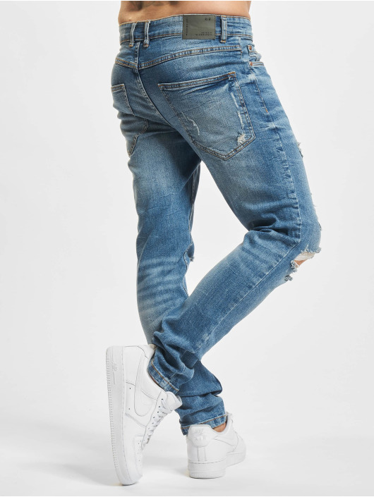 Redefined Rebel Slim Fit Jeans RRstockholm Destroy modrá