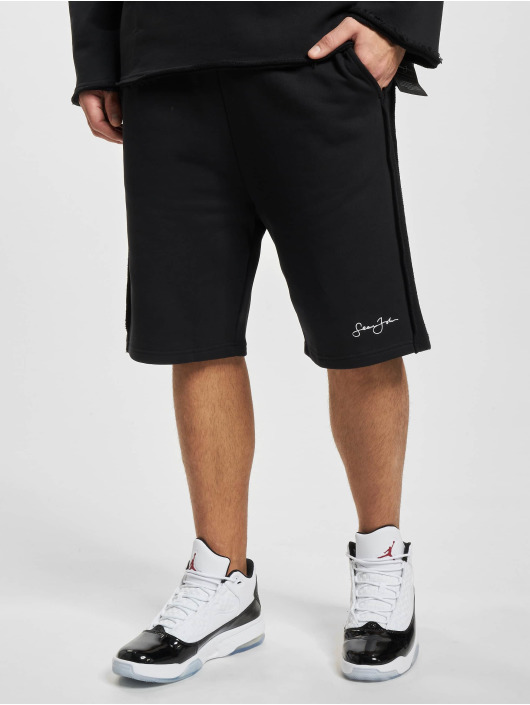 Sean John Shorts Script Logo Terry schwarz