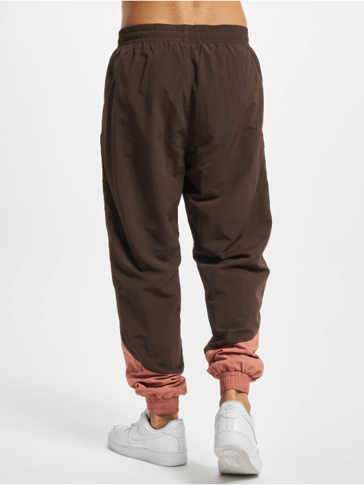 Sean John Spodnie do joggingu Script Logo Colorblock brazowy
