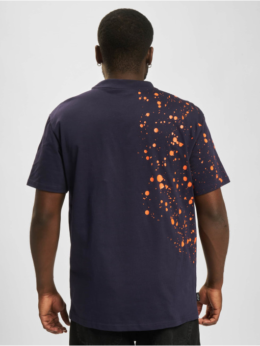 Sean John T-Shirt Script Logo Splatter blau