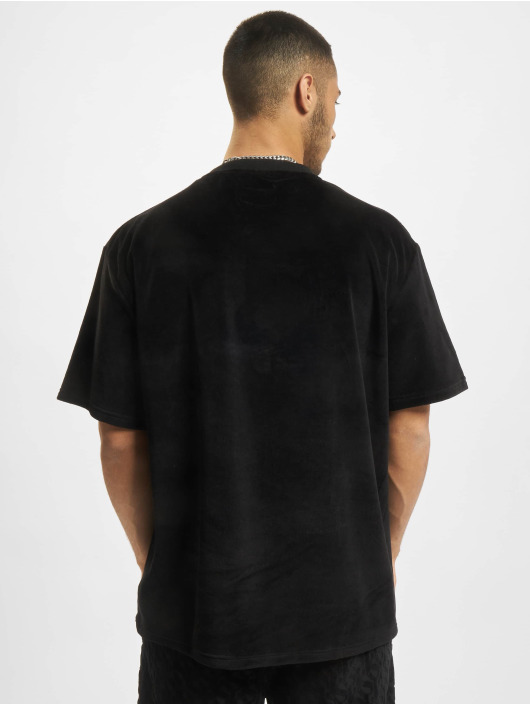 Sean John T-Shirt Monogram Logo Devoré Velours noir