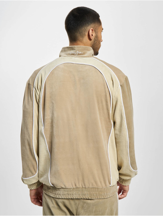 Sean John Übergangsjacke Script Logo Colorblock Velours beige