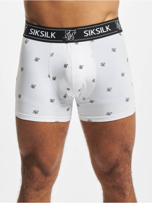 Sik Silk Boxerky Logo Print 3-Pack biela