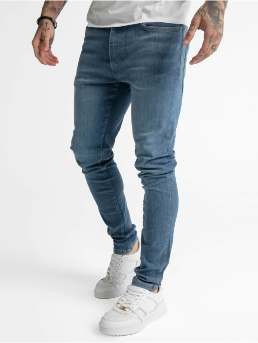 Sik Silk Slim Fit Jeans Messi X Sik Silk Embroidered Denim blue