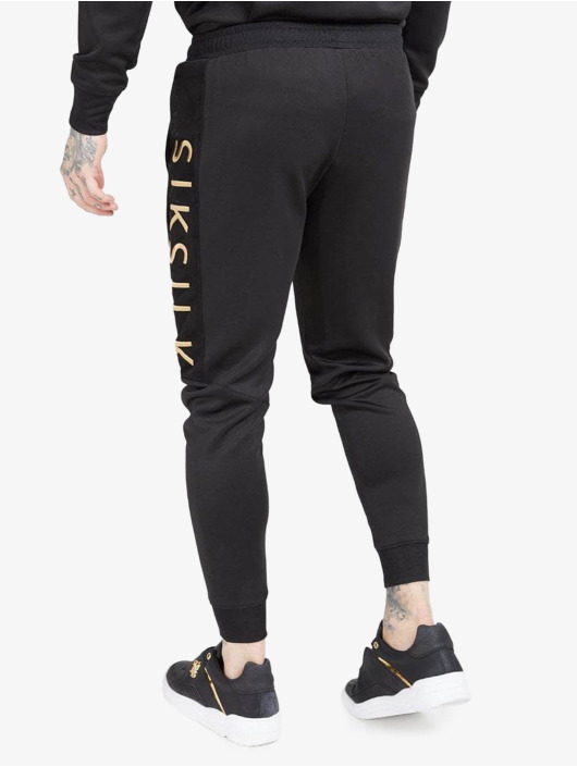 Sik Silk Spodnie do joggingu Fitted Panel czarny