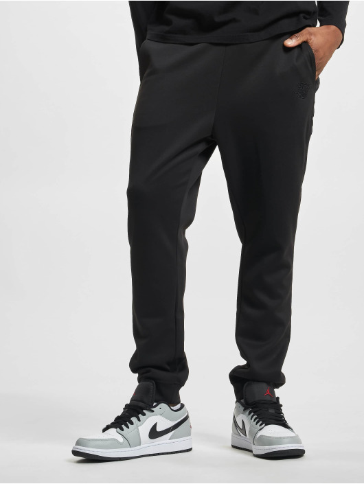 Sik Silk Spodnie do joggingu Embroidered Panel Cuffed czarny