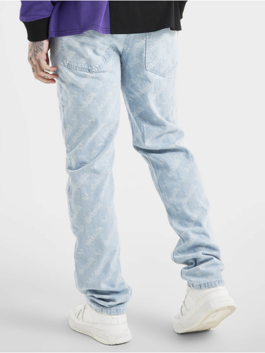 Sik Silk Straight fit jeans Jacquard Straight Cut Denim blauw