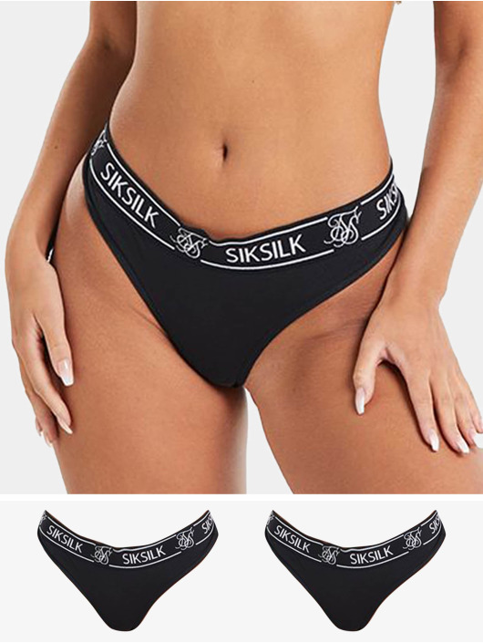 Sik Silk Underwear Thong (Pack of 3) svart
