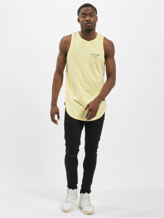 Sixth June Tank Tops Rounded With Gps Print gul
