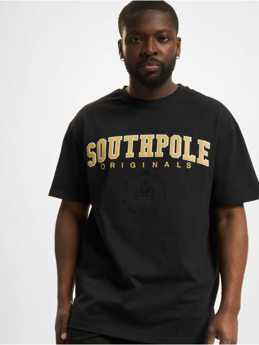 Southpole Camiseta College Script negro