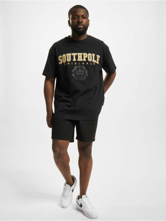 Southpole Camiseta College Script negro