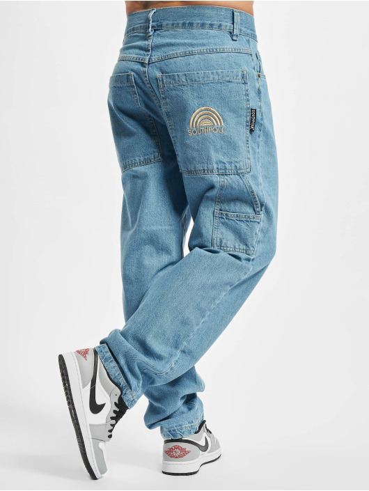Southpole Straight Fit Jeans Embroidery blau