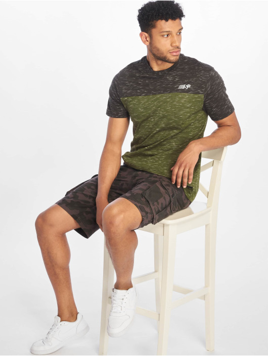 Southpole T-Shirt Color Block Tech olive