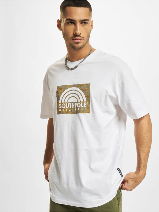 Southpole T-Shirt Camo Logo white
