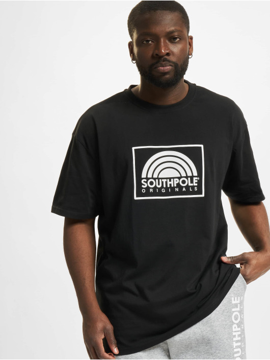 Southpole t-shirt Square Logo zwart