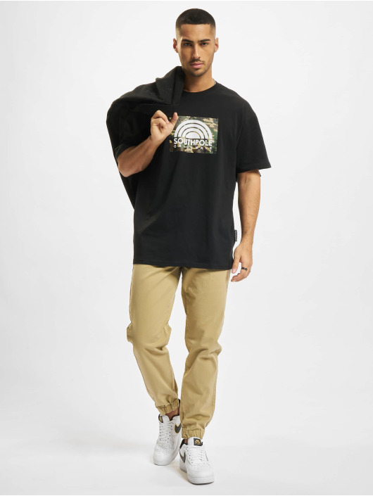 Southpole T-Shirty Camo Logo czarny