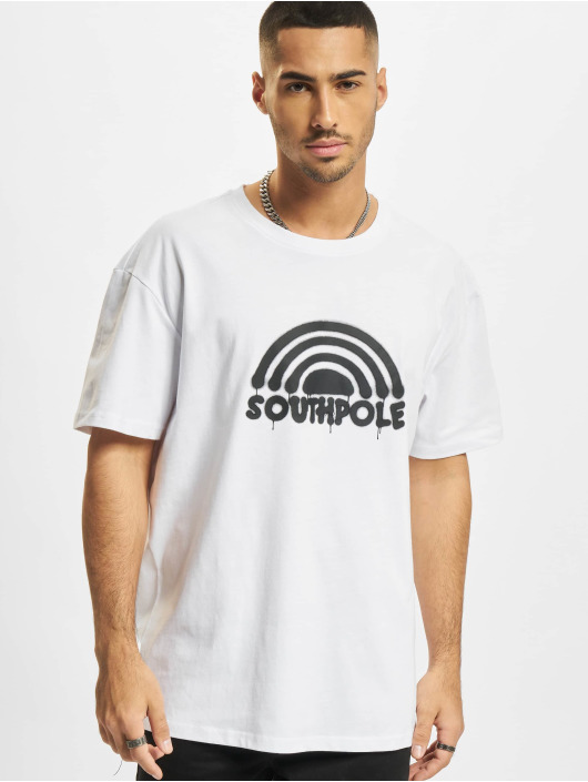 Southpole T-skjorter Spray Logo hvit