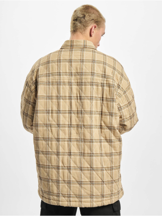 Southpole Transitional Jackets Flannel Quilted Shirt beige